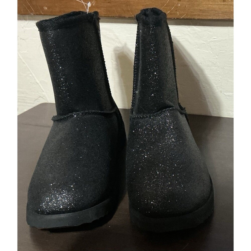 Wonder Nation Children's Boots Black Faux Fur Easy On/off Size 5 New W/O Tags - Picture 2 of 4